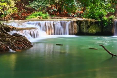 Waterfall in forest Stock Photos