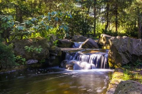 Waterfall in forest Stock Photos