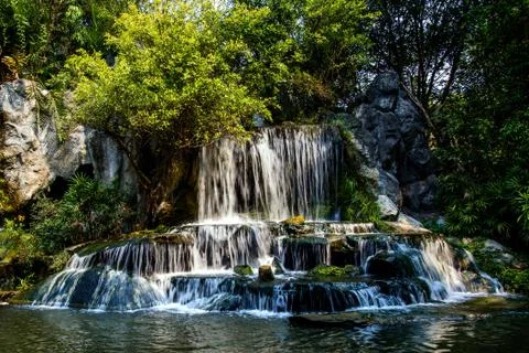 Waterfall in forest Stock Photos