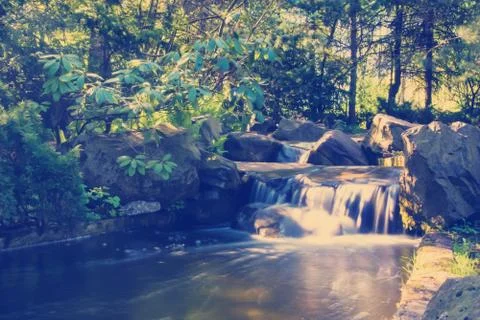 Waterfall in forest Stock Photos