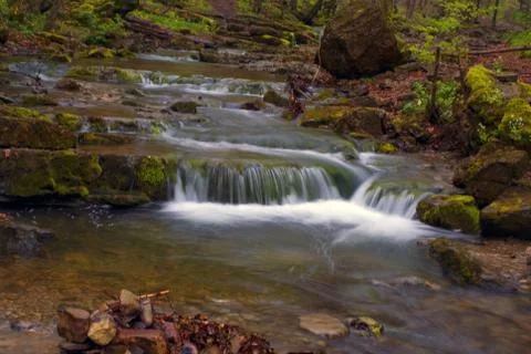 Waterfall in forest Stock Photos