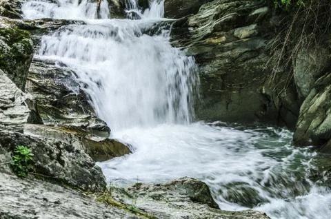 Waterfall In The Forest Stock Photos