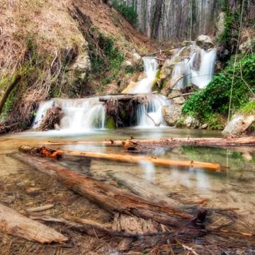 Waterfall in forest Stock Photos