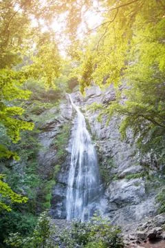 Waterfall in forest Stock Photos