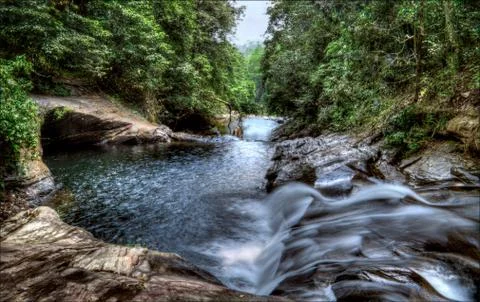 Waterfall in a Forest Stock Photos