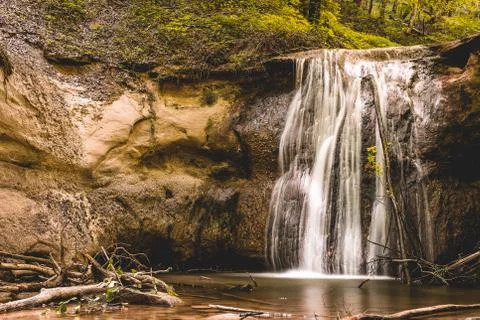 Waterfall in the forest Stock Photos