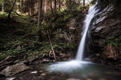Waterfall in forest Stock Photos