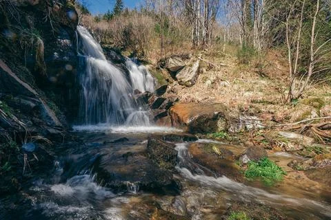 A waterfall in a forest Foto stock