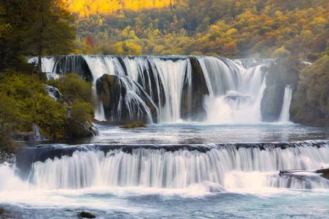 A waterfall in the forest Stock Photos