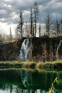 Waterfall in the forest Stock Photos