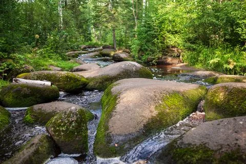 Waterfall in the forest Foto stock