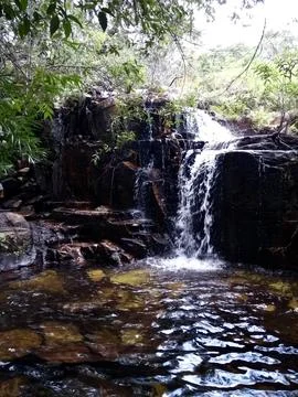 Waterfall in the forest Stock Photos