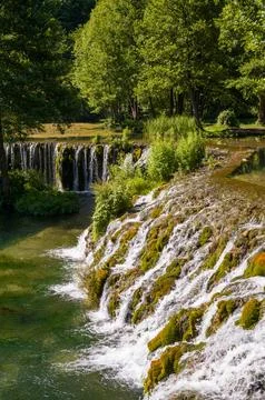 Waterfall in the forest Stock Photos