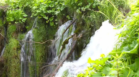 Waterfall in the forest, Plitvice Lakes National Park, Croatia Stock-Footage 26702745