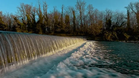 Waterfall in the forest with reflextion Stock Footage 234236869