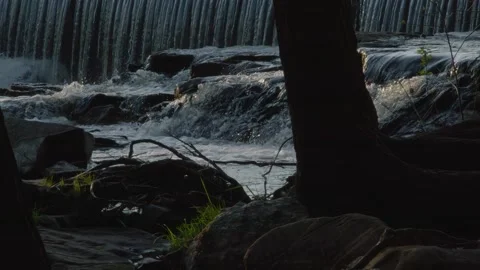 Waterfall forest river cascade beautiful view fresh spring water landscape Stock Footage 194507954