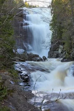 Waterfall in the forest - Solbergfossen Stock Photos