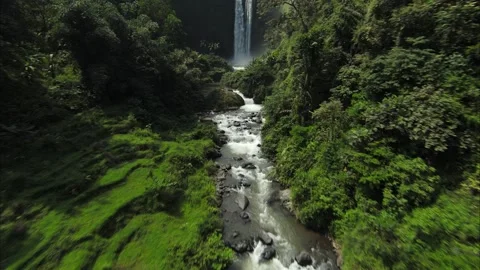 WATERFALL WITH FPV DRONES 스톡 동영상 229495558