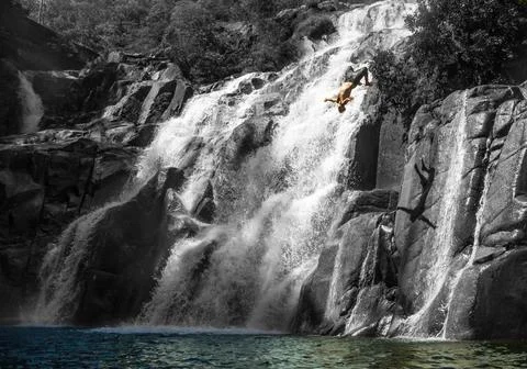 Waterfall freefall Foto stock