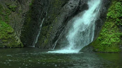 Waterfall in the fresh green Stock Footage 144820611