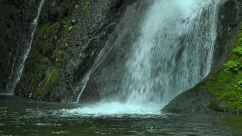 Waterfall in the fresh green Stock Footage 144820627