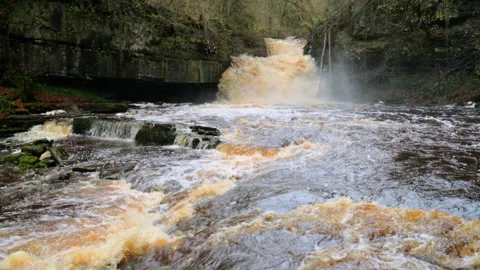 Waterfall in full flow 60p Stock Footage 296724147