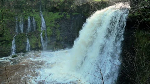 Waterfall in full spate Stock Footage 316096700