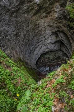 Waterfall in Galbenei gorge Foto stock