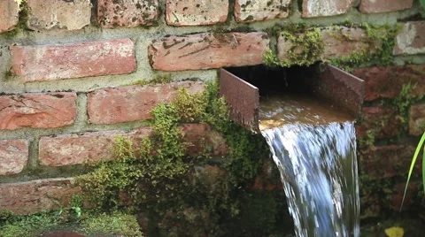 Waterfall in Garden Stock Footage 41363277