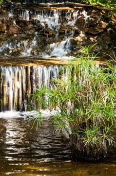 Waterfall in garden Stock Photos