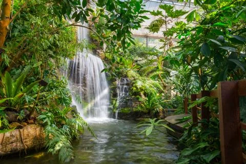 Waterfall in garden Stock Photos