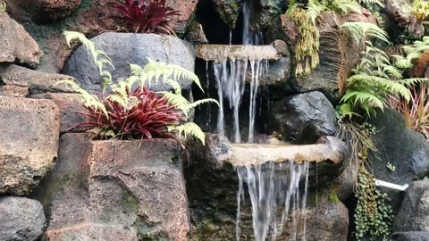 Waterfall in a garden pond Stock Footage 73766882