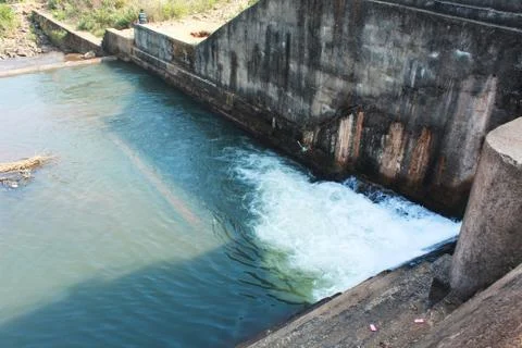 Waterfall gate side view Stock Photos