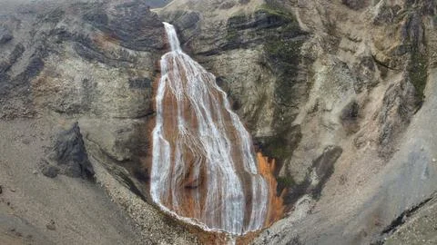 Waterfall from a Geothermal Source Stock Photos