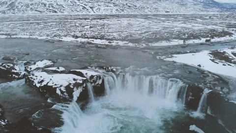 Waterfall Godafoss 1 Stock Footage 100309139