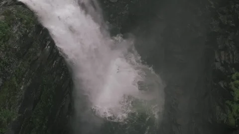 Waterfall going forward and tilting down at dusk weather Stock Footage 255307107