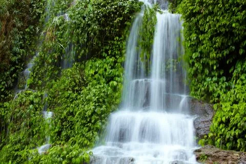 Waterfall in green mountain Stock Photos