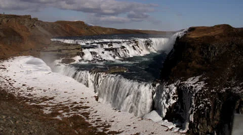 Waterfall  Gullfoss HQ Stock Footage 24890137