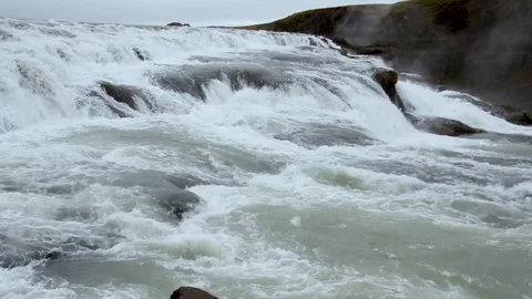 Waterfall Gullfoss, Iceland Stock Footage 81067583