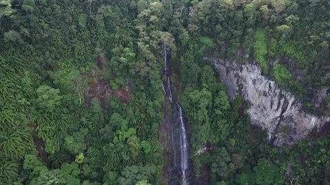 Waterfall of gunung rian Stockbeeldmateriaal 219599357