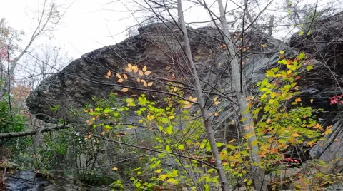 Waterfall at Hanging Rock State Park in North Carolina Stock Footage