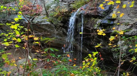 Waterfall in Hanging Rock State Park in North Carolina Stock Footage 939088