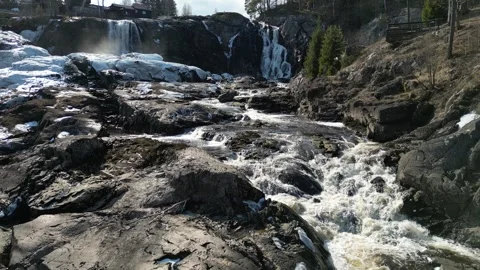 Waterfall Haugfossen Stock Footage 306847691