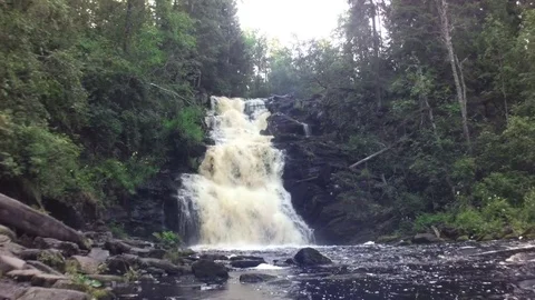 Waterfall hidden in the tropical jungle Stock Footage 79572020