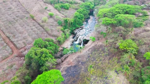 Waterfall high angle rotation Stock Footage 334035217