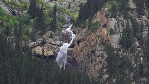 Waterfall high in the mountains 動画素材 138867707