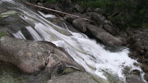 Waterfall in the High Tatras Stock Footage 104011805