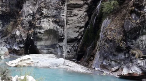 Waterfall in Himalayan Mountains Stock Footage 67646931