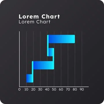 Waterfall horizontal dark slide chart Stock Illustration
