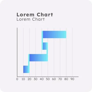 Waterfall horizontal infographic chart template Stock Illustration